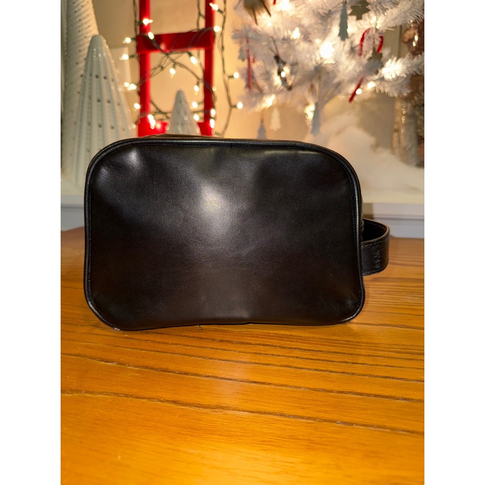 Dolce Gabbana Black Cosmetic Bag Pouch Travel Makeup Organizer Gold Zipper